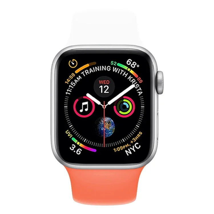 Pulseira de Relógio em Silicone de Duas Cores para Apple Watch Series 3 & 2 & 1 38mm (Branco+Vermelho)