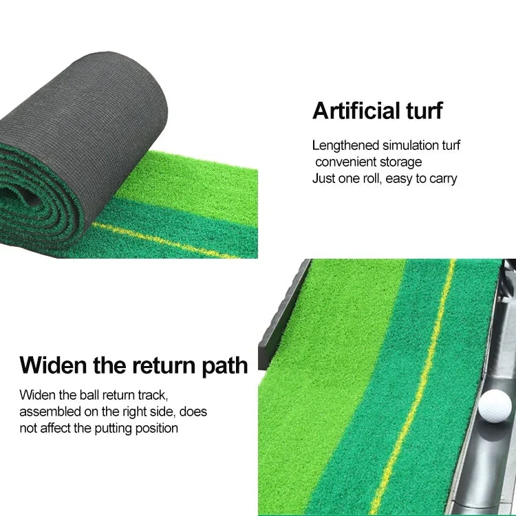 Treinador de prática de putting de golfe interior PGM com pega de 3m, ritmo de prática com retorno automático em fairways, 3m