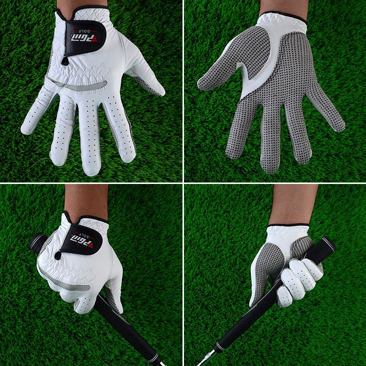 Luvas Únicas Antiderrapantes de Pele de Carneiro PGM Golf para Homem (Tamanho: 27-Mão Direita), Mão Esquerda, Mão Direita