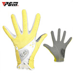 Par de Luvas Antiderrapantes em Pele PU PGM Golf para Mulher (Cor: Amarelo Tamanho: 21), 18, 19, 21, 17, 20