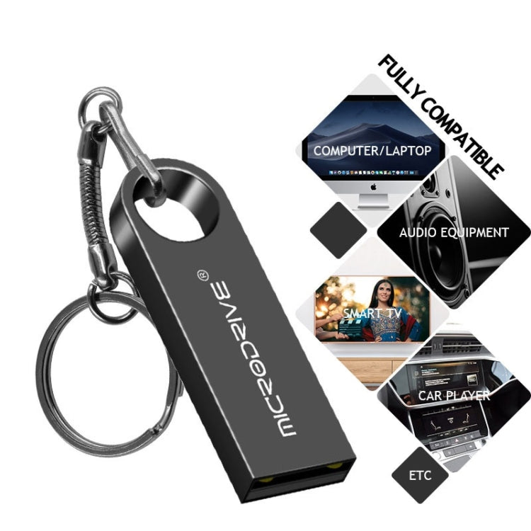 Pen USB 2.0 MicroDrive 16GB Metal à Prova de Água Alta Velocidade (Cinza), 16GB
