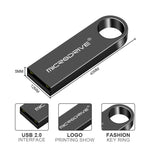 Pen USB 2.0 MicroDrive 16GB Metal à Prova de Água Alta Velocidade (Cinza), 16GB