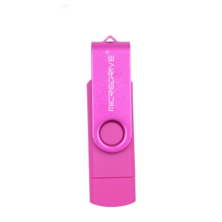 MicroDrive 32GB USB 2.0 Computador Móvel de Duplo Uso Rotativo OTG Disco U de Metal, 32GB