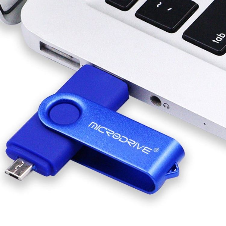 MicroDrive 32GB USB 2.0 Computador Móvel de Duplo Uso Rotativo OTG Disco U de Metal, 32GB