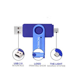 MicroDrive 32GB USB 2.0 Computador Móvel de Duplo Uso Rotativo OTG Disco U de Metal, 32GB