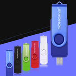 MicroDrive 32GB USB 2.0 Computador Móvel de Duplo Uso Rotativo OTG Disco U de Metal, 32GB