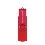 MicroDrive 32GB USB 2.0 Computador Móvel de Duplo Uso Rotativo OTG Disco U de Metal, 32GB