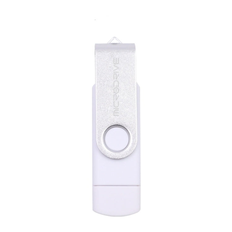 MicroDrive 32GB USB 2.0 Computador Móvel de Duplo Uso Rotativo OTG Disco U de Metal, 32GB