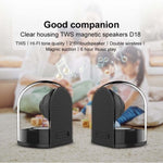 Coluna Estéreo Surround HiFi Bluetooth Sem Fios Magnética TWS 3D Verdadeira com Casa Totalmente Transparente