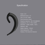 Auricular Bluetooth Sem Fios Estilo Empresarial com Gancho para a Orelha