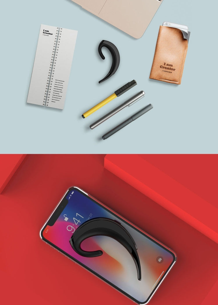 Auricular Bluetooth Sem Fios Estilo Empresarial com Gancho para a Orelha