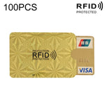 Estojo para Cartões de Crédito, Identificação e Bancários com Bloqueio RFID em Alumínio, 100 peças, Tamanho: 9 x 6.3cm