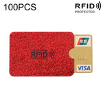 Estojo para Cartões de Crédito, Identificação e Bancários com Bloqueio RFID em Alumínio, 100 peças, Tamanho: 9 x 6.3cm