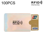 Estojo para Cartões de Crédito, Identificação e Bancários com Bloqueio RFID em Alumínio, 100 peças, Tamanho: 9 x 6.3cm