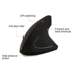 Rato Vertical Óptico Sem Fios 2.4GHz Versão a Pilhas, Versão a Pilhas (Preto), Versão a Pilhas (Branco)