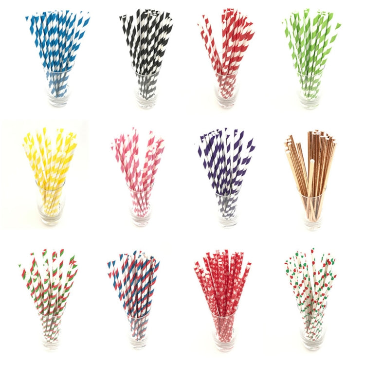 2 Pacotes / 50 unidades Palhinhas de Papel Listradas Degradáveis e Ecológicas Palhinhas Descartáveis de Papel Kraft, Palhinhas de Papel Kraft (Vermelho Azul)
