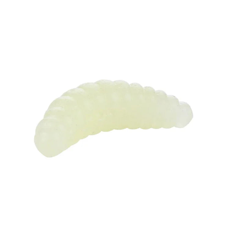 HENGJIA SO106 50 Peças de Isco Macio em Forma de Minhoca de Pão Simulado de 20mm, Isco Macio em Forma de Crescente para Peixe Cavalo, Equipamento de Pesca