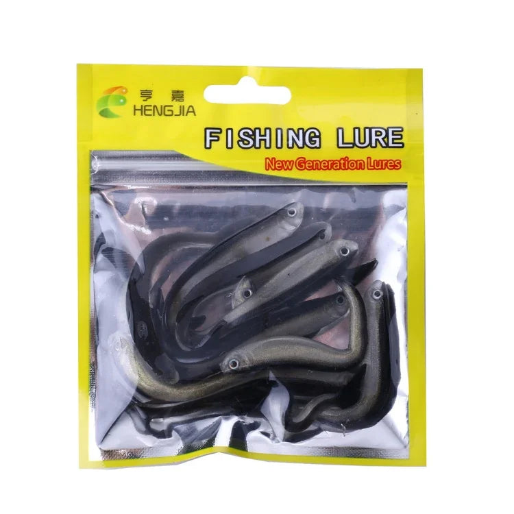 HENGJIA SO101 10 Peças de Isco Macio Loach 8cm/2,4g, Isco Macio Bicolor para Peixe Pequeno, Isco Macio para Pesca Marinha
