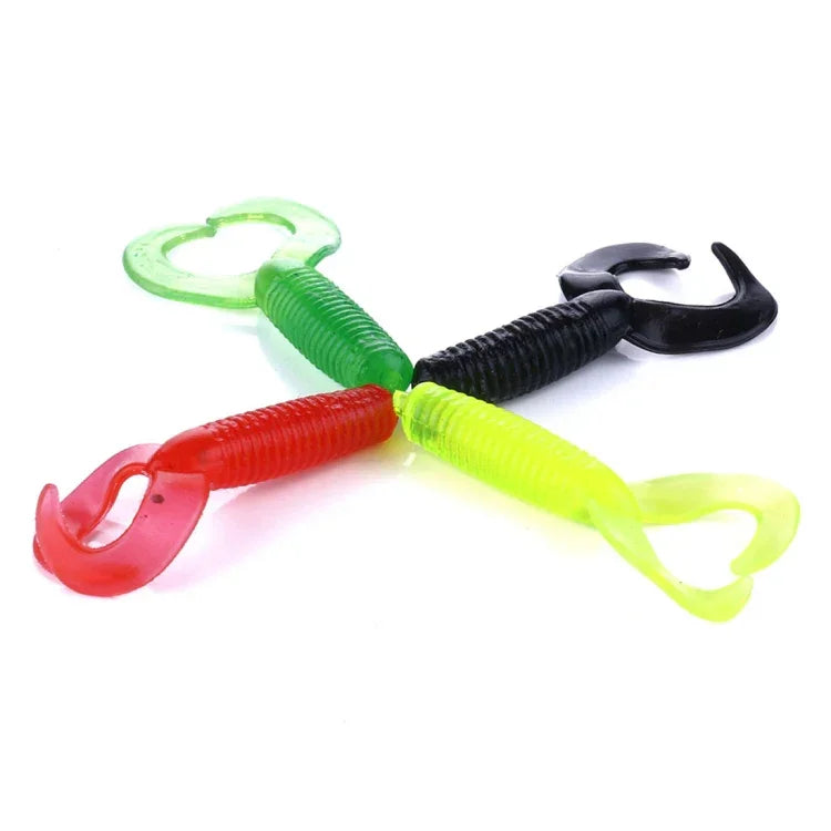HENGJIA SO105 20 Peças de Isco Macio com Cauda Dupla 3,5cm/0,9g para Pesca Marinha