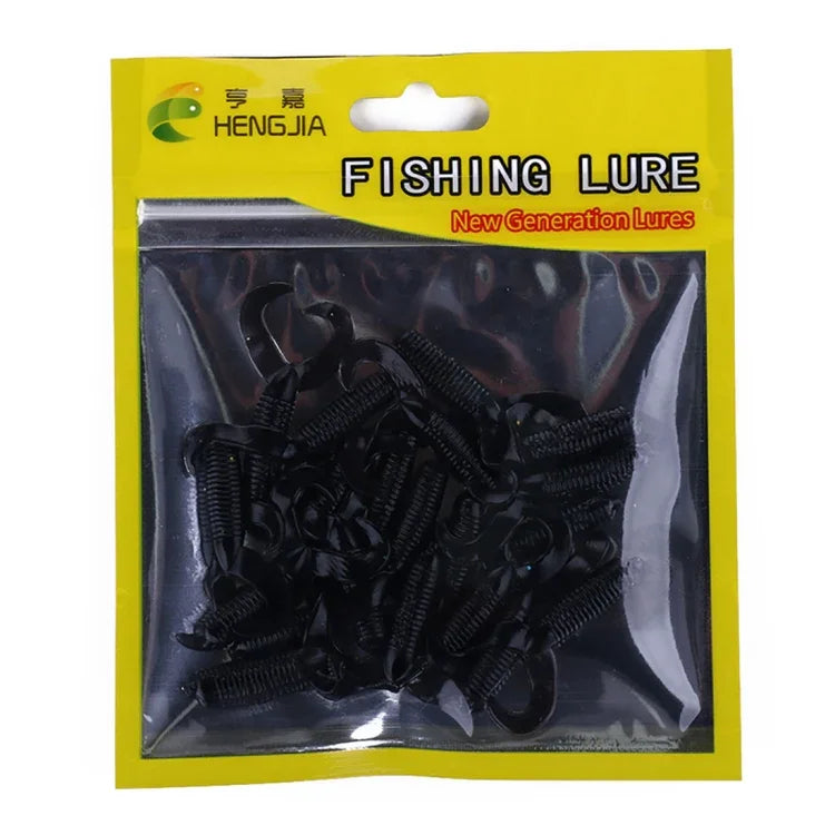 HENGJIA SO105 20 Peças de Isco Macio com Cauda Dupla 3,5cm/0,9g para Pesca Marinha