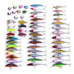 HENGJIA Set056 Conjunto de 56 Peças de Lantejoulas Metálicas para Isco Falso, Isco Fresco para Robalo Marinho, Comprimento: 3 a 10cm, Embalado