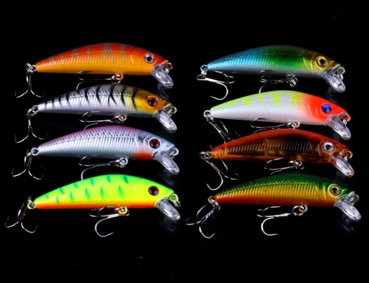 HENGJIA Set056 Conjunto de 56 Peças de Lantejoulas Metálicas para Isco Falso, Isco Fresco para Robalo Marinho, Comprimento: 3 a 10cm, Embalado