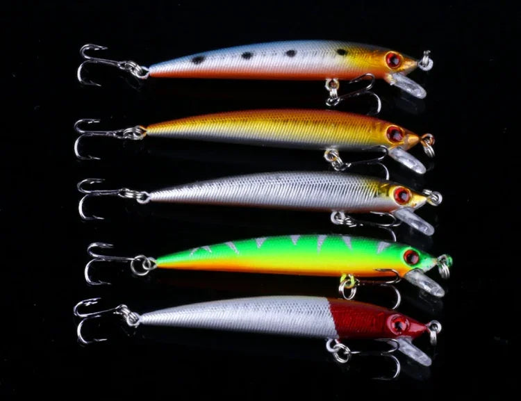 HENGJIA Set056 Conjunto de 56 Peças de Lantejoulas Metálicas para Isco Falso, Isco Fresco para Robalo Marinho, Comprimento: 3 a 10cm, Embalado