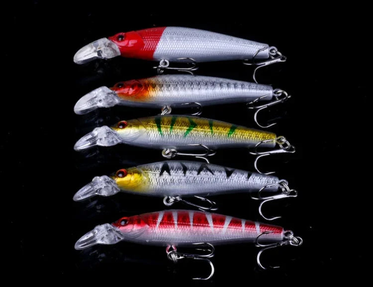 HENGJIA Set056 Conjunto de 56 Peças de Lantejoulas Metálicas para Isco Falso, Isco Fresco para Robalo Marinho, Comprimento: 3 a 10cm, Embalado