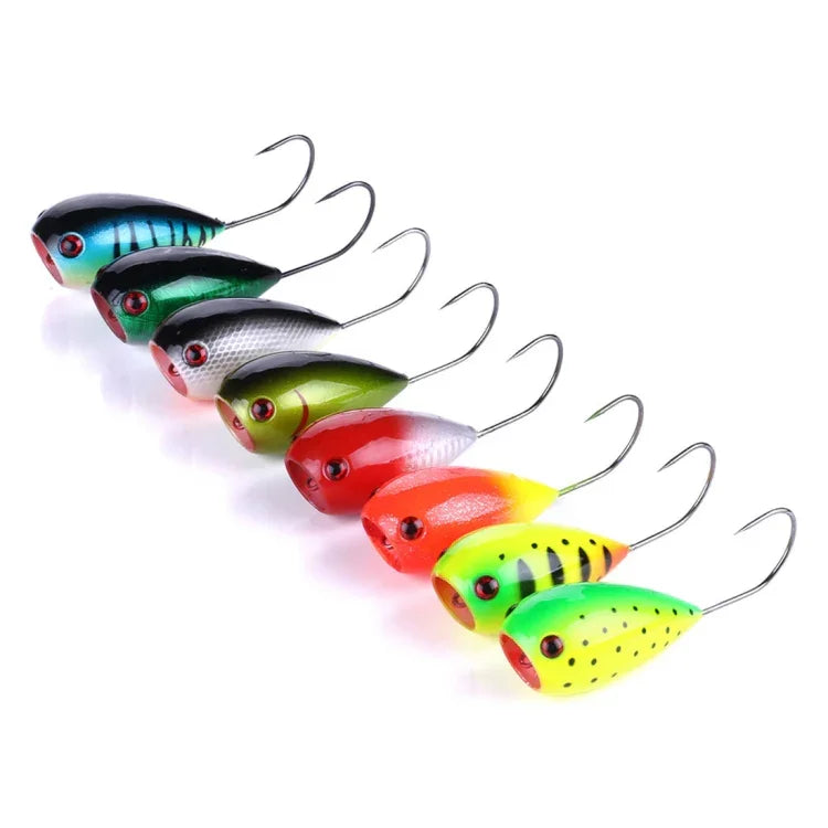 HENGJIA PO036 Conjunto de 8 Peças de Isco Duro de Boca Grande com Anzol Único 8cm/13g para Ondas de Água, Isco de Pesca ao Ar Livre, Equipamento de Pesca, PO036