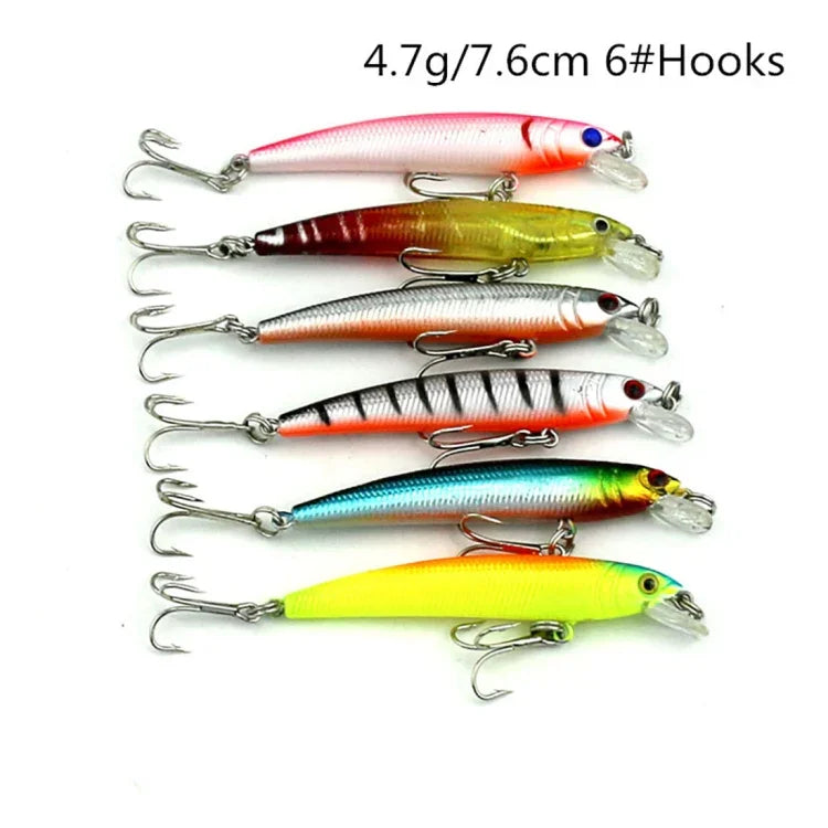HENGJIA Set002 Conjunto de 43 Peças de Lantejoulas Metálicas para Isco Artificial de Robalo Fresco, Comprimento: 5 a 10,5cm, Embalado