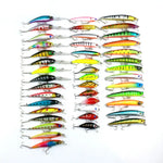Conjunto HENGJIA Set002 com 43 Peças de Lantejoulas Metálicas, Isco Artificial para Pesca de Robalo Fresco, Comprimento: 5 a 10,5cm, Embalado