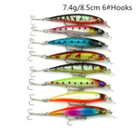 Conjunto HENGJIA Set002 com 43 Peças de Lantejoulas Metálicas, Isco Artificial para Pesca de Robalo Fresco, Comprimento: 5 a 10,5cm, Embalado