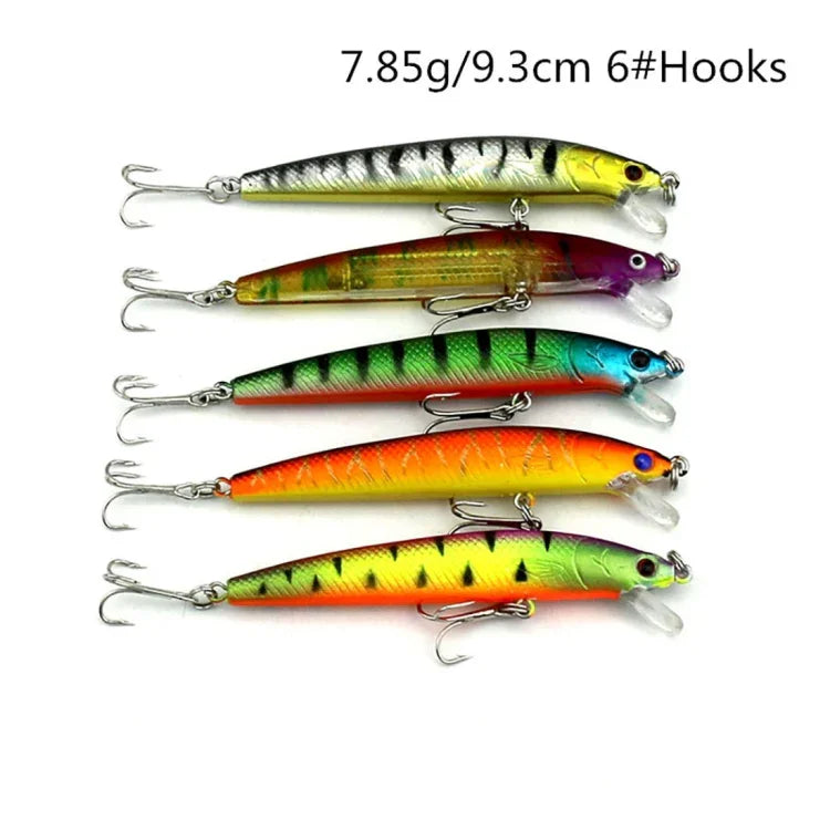 Conjunto HENGJIA Set002 com 43 Peças de Lantejoulas Metálicas, Isco Artificial para Pesca de Robalo Fresco, Comprimento: 5 a 10,5cm, Embalado