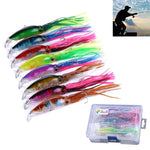 HENGJIA JIZ002 Conjunto de 8 Peças de Iscos Duros em Forma de Polvo Grande 10cm/16,6g para Pesca de Longo Alcance, Adequados para Pesca Marinha e Água Doce, Em Caixa, 8 Peças em Caixa