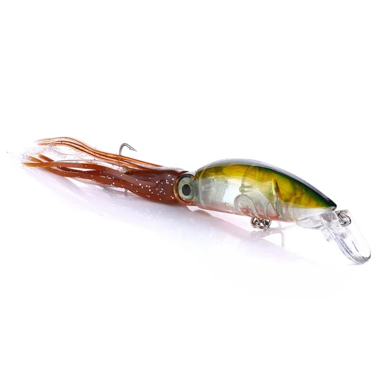 HENGJIA JIZ002 Conjunto de 8 Peças de Iscos Duros em Forma de Polvo Grande 10cm/16,6g para Pesca de Longo Alcance, Adequados para Pesca Marinha e Água Doce, Em Caixa, 8 Peças em Caixa