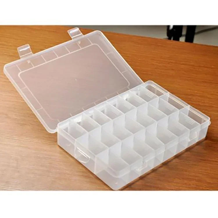 HENGJIA qt022 Caixa Transparente Impermeável para Armazenamento Multifuncional de Ferramentas e Equipamento de Pesca com Vinte e Quatro Divisórias, qt022