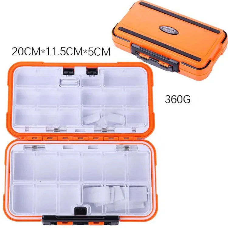 HENGJIA qt020 Caixa de Armazenamento de Equipamento de Pesca Multifuncional Impermeável com Ganchos e Caixa para Isco, Tamanho Grande: 20 x 11,5 x 5cm, 20 x 11,5 x 5cm