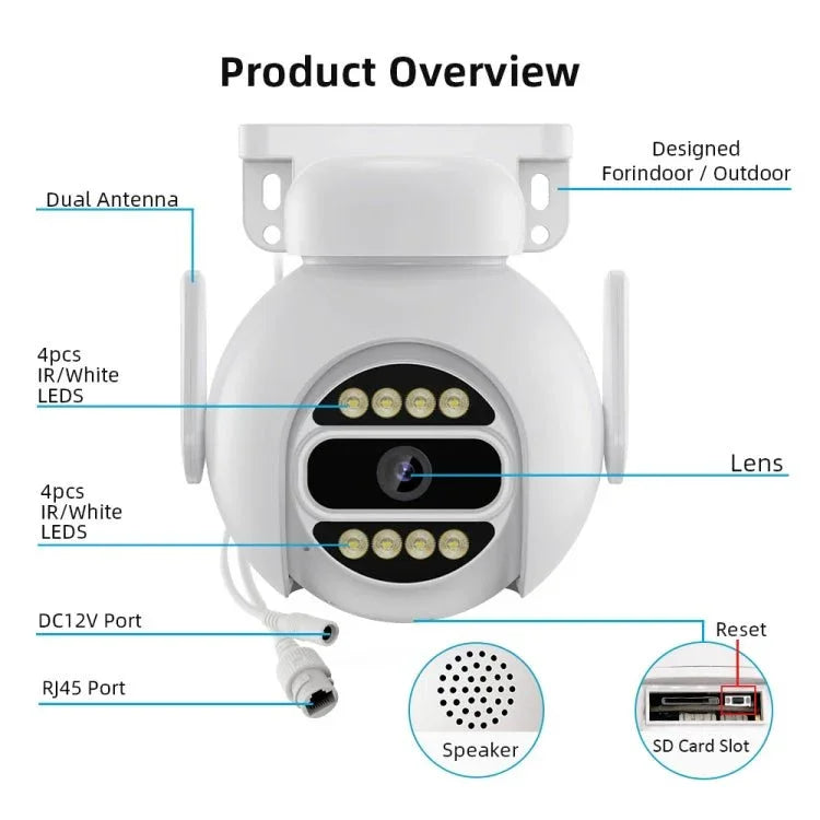 A8 - C2 2MP Smart WiFi Surveillance IP Camera, Dual - light Full Color Night Vision / Two Way Audio / TF Card - Trustpick