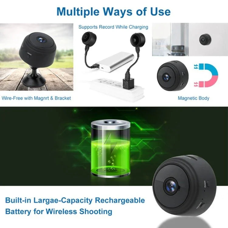 A9+ 1080P WiFi Remote Wireless Camera, Support Night Vision & Motion Detection & TF Card, Broadcom Bluetooth Solution - Trustpick