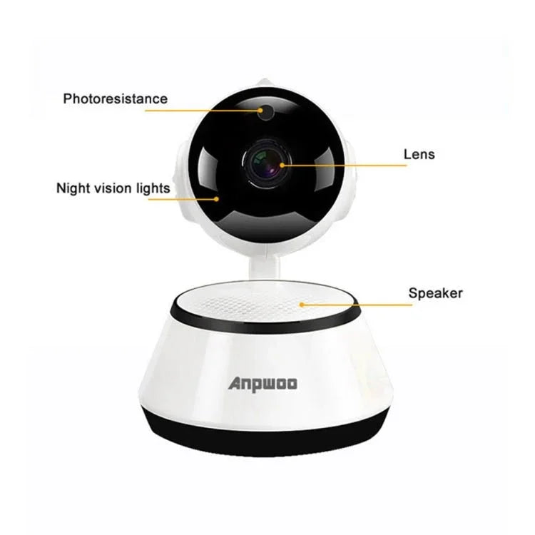 Anpwoo YT001 720P HD WiFi IP Camera with 6 PCS Infrared LEDs, Support Motion Detection & Night Vision & TF Card(Max 64GB) - Trustpick