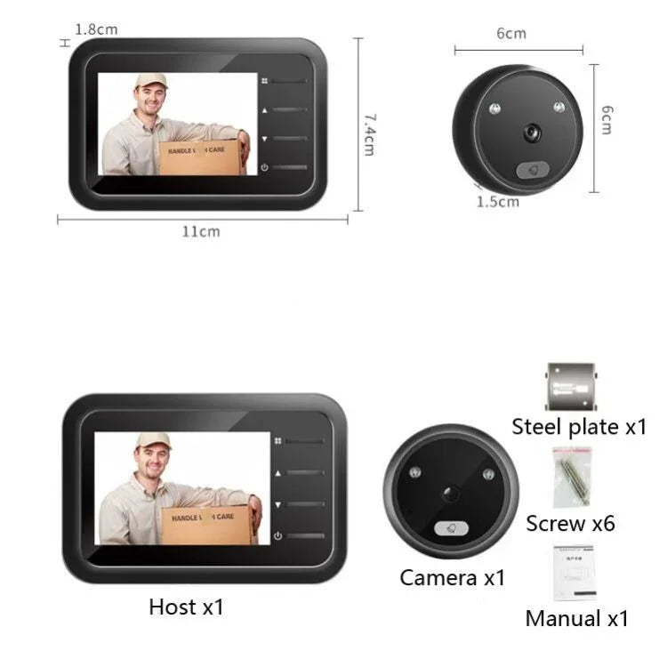 ASY - 99 2.4 inch High Definition Smart Cat Eye Home Electronic Video Doorbell - Trustpick