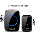 CACAZI A06 - DC 1 to 2 Battery Smart Home Wireless Waterproof Doorbell - Trustpick