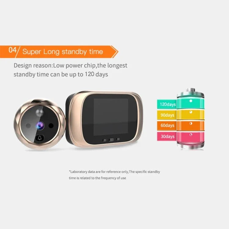 DD1 Smart Electronic Cat Eye Camera Doorbell with 2.8 inch LCD Screen, Support Infrared Night Vision - Trustpick