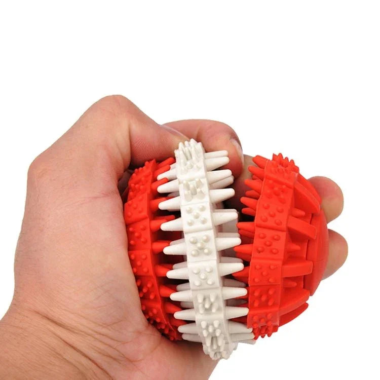 Dog Toy Balls for Pets Tooth Cleaning Chewing Toys Balls of Non - Toxic Soft Rubber , Small Size - Trustpick