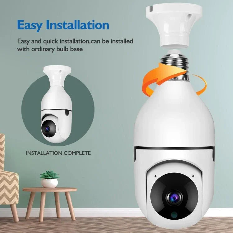 DP17 2.0 Million Pixels Single Light Source Smart Dual - band WiFi 1080P HD Outdoor Network Light Bulb Camera, Support Infrared Night Vision & Two - way Audio & Motion Detection & TF Card - Trustpick