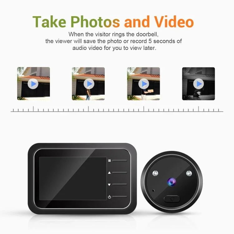 ESCAM C22 2.4 inch Screen Digital Door Viewer, Support Night Vision, TF Card, Take Photos and Video - Trustpick