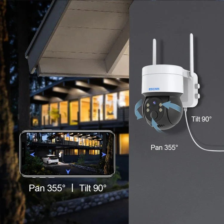 ESCAM QF170 2MP WiFi Full Color Night Vision Two - way Audio Solar Camera - Trustpick