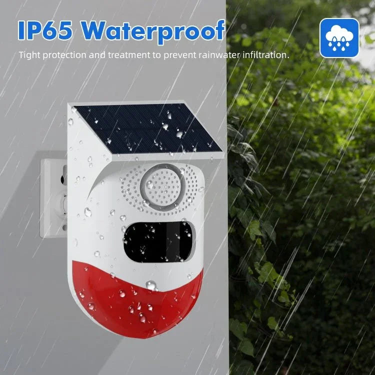Infrared Motion Detector Solar Outdoor PIR Wireless Strobe Siren Detector Sound Alarm - Trustpick
