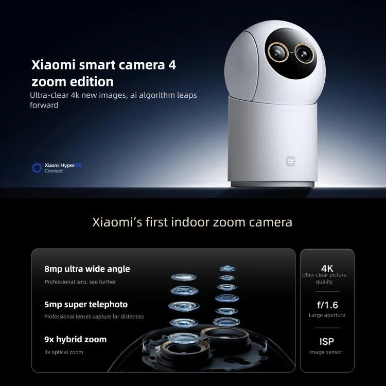 Original Xiaomi Mijia Smart Camera 4 9X Zoom Edition Baby Pet AI Facial Recognition Gesture Call Two - way Voice Camera For Mi Home APP - Trustpick