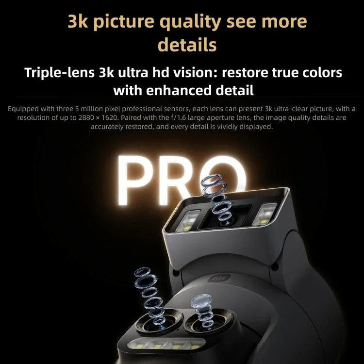 Original Xiaomi Outdoor Camera 4 Pro 3 Lens 9X Zoom 5MP Full Color Night Vision Sound Light Warning Security Camera - Trustpick